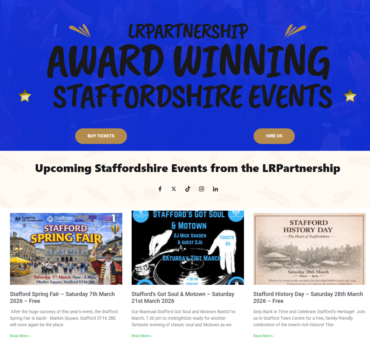 LRP website - events and entertainment company